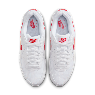 Shop Nike Air Max 90 Sneakers White/White/University Red DM0029-120