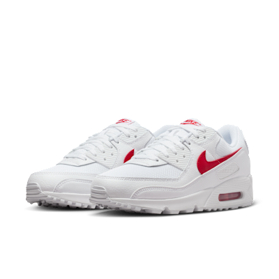 Details for Nike Air Max 90 運動鞋 白色/白色/大學紅 DM0029-120