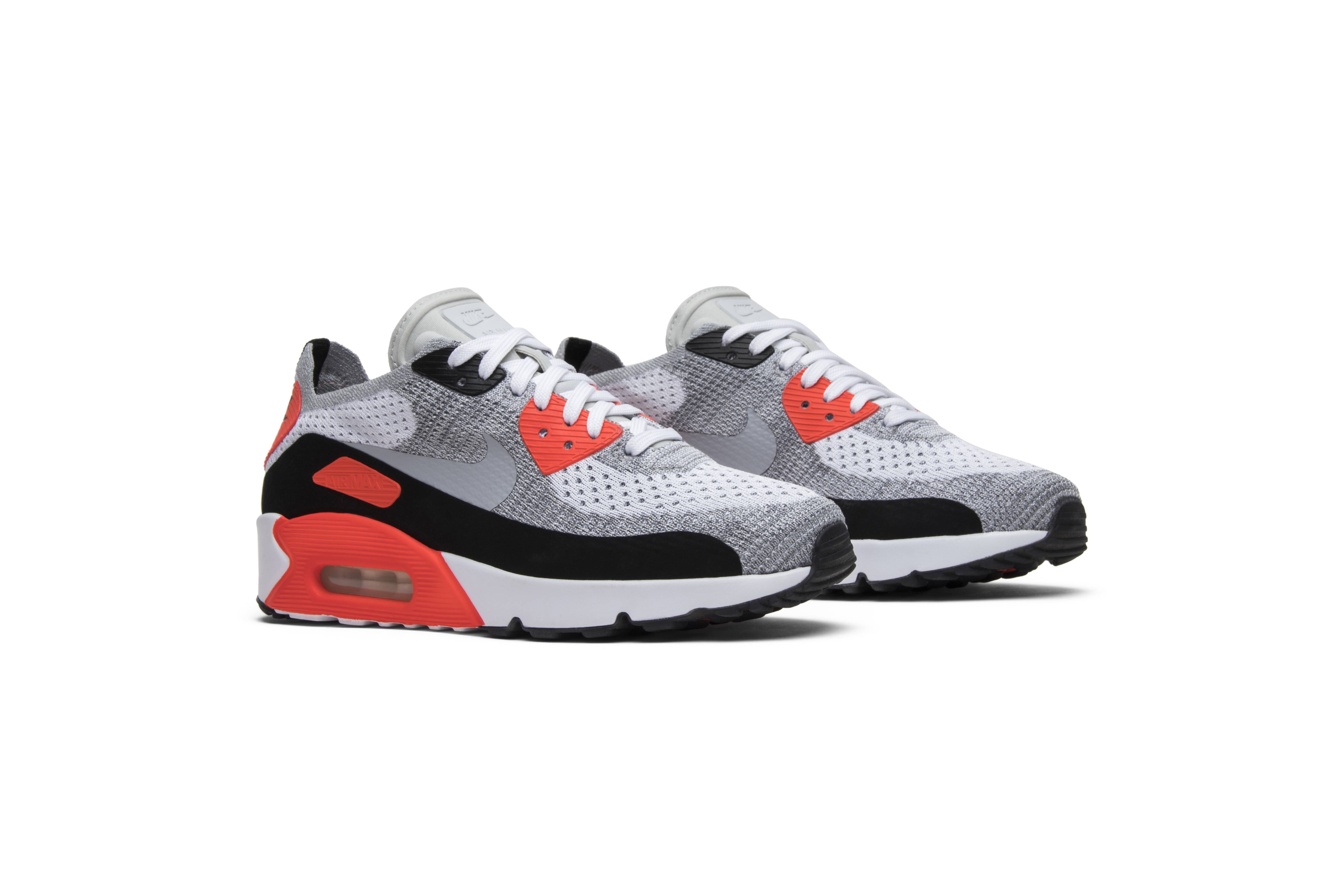 Cheap Nike Air Max 90 Ultra Flyknit 2.0 'Infrared' Pria/Wanita Sepatu Sneakers 875943-100