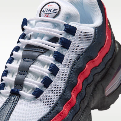 (JR) Nike Air Max 95 "Big Bubble" LTR SE Obsidian/Merah/Putih/Emas Metalik II7190-400 Sizing (JR) Nike Air Max 95 "Big Bubble" LTR SE Obsidian/Merah/Putih/Emas Metalik II7190-400