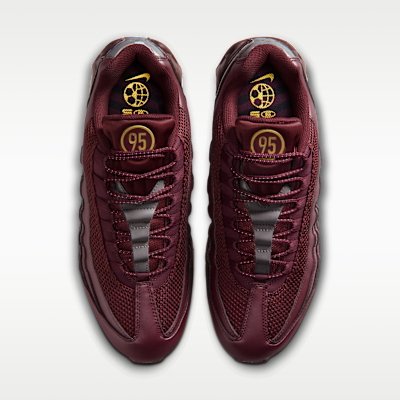 Shop Nike Air Max 95 Big Bubble Burgundy Crush/Hitam/Perak Metalik/Emas Metalik IB6830-601