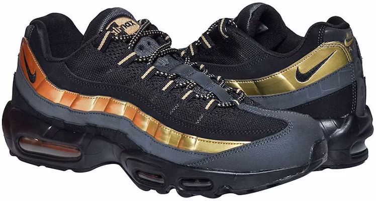 Nike air max 95 gold black sales
