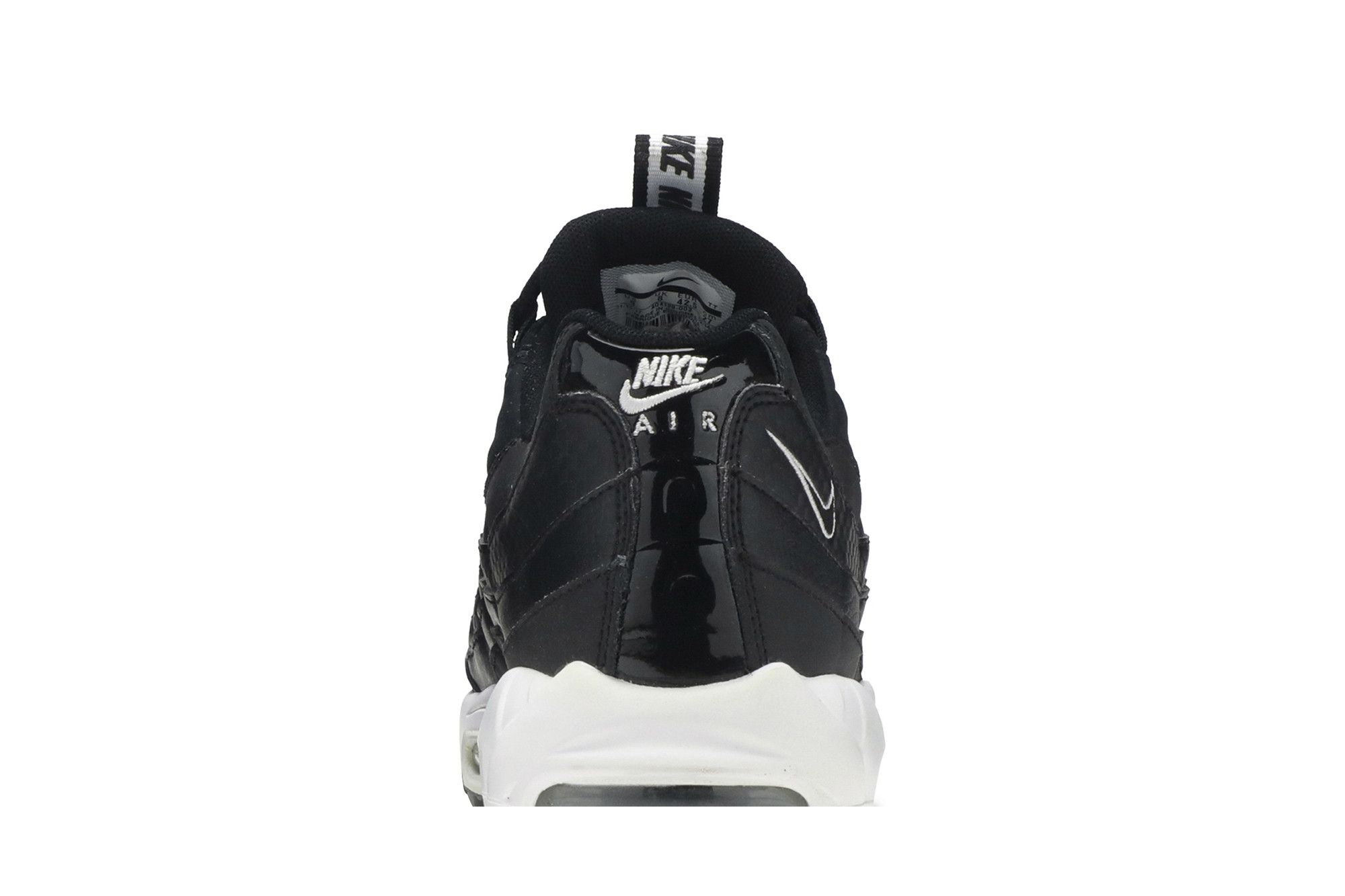 Sizing Nike Air Max 95 Pull Tab Schwarz Weiß AQ4129-002