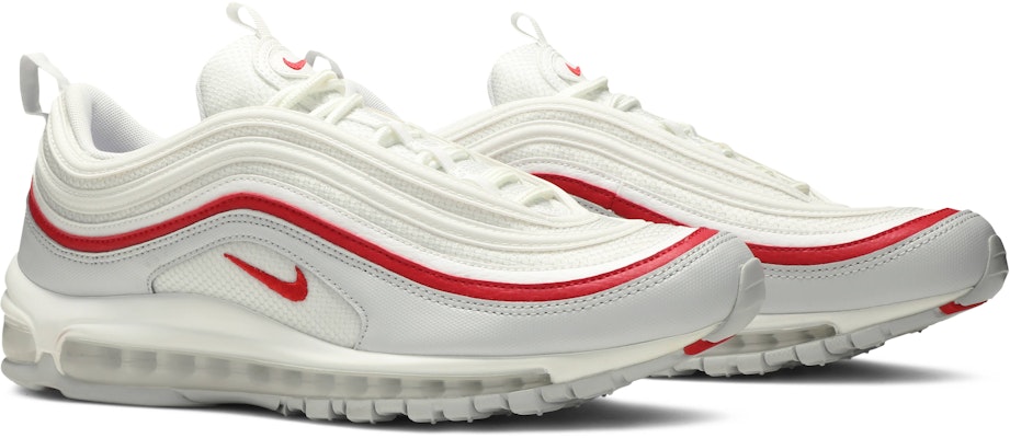 Nike air max 97 white pure platinum university best sale red