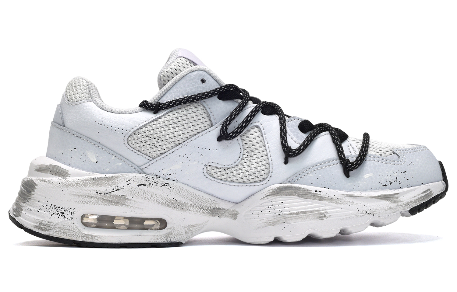 Order 【定製球鞋】 Nike Air Max Fusion CUS ID 解構風 復古 雙鉤海鹽 防滑耐磨 低幫 跑步鞋 男款 灰白