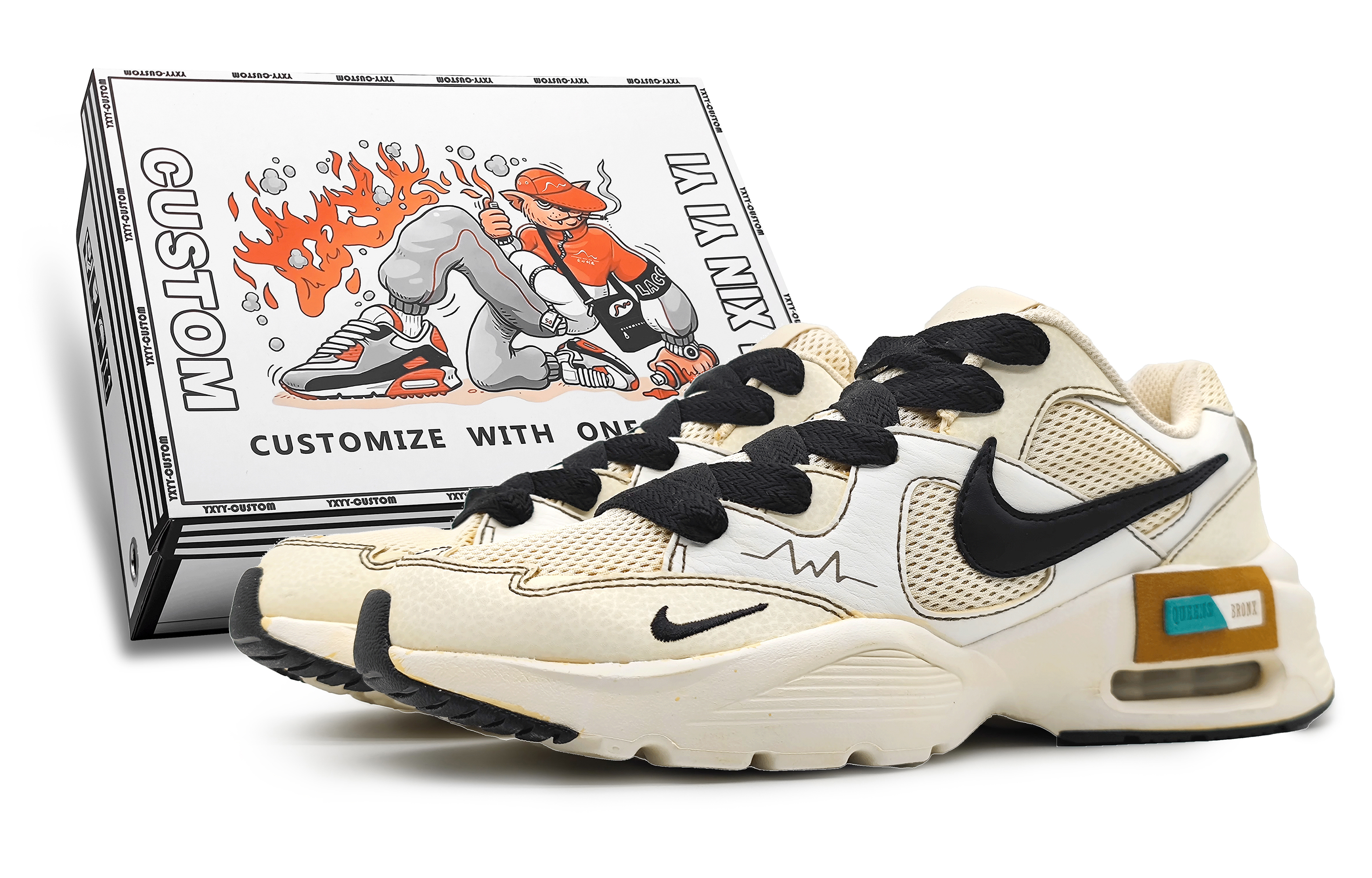 Buy 【定制球鞋】 Nike Air Max Fusion 壹心製造 昨日幻想 浸染藝術 清新 簡約 舒適百搭 低幫 跑步鞋 男款 米黃白