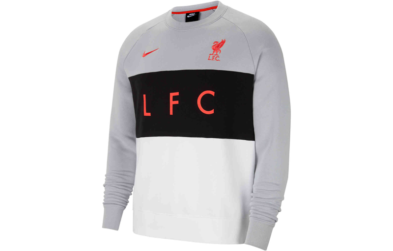 Nike Air Max Liverpool Fleece Pullover Sweatshirt Men’s Gray Colorblock Training CZ3424-012