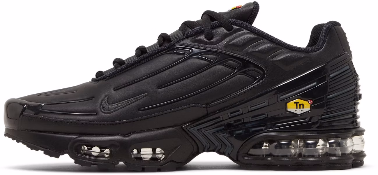 Nike Air Max Plus 3 Kulit 'Triple Black' Hitam CK6716-001 Lookbook Nike Air Max Plus 3 Kulit 'Triple Black' Hitam CK6716-001