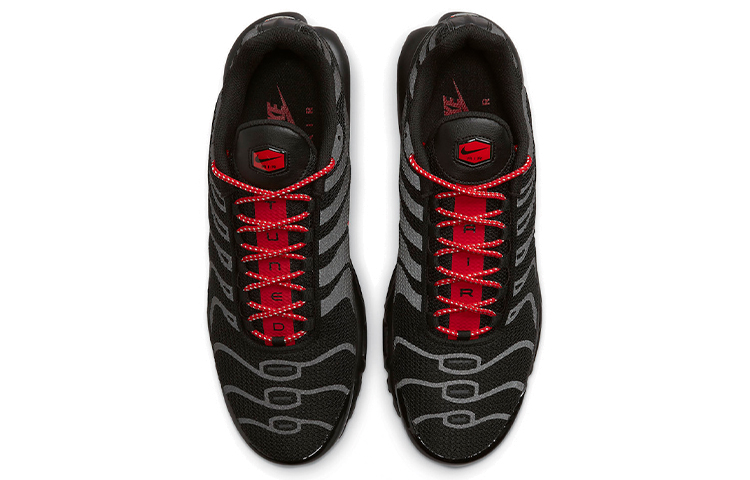 Shop Nike Air Max Plus “Black Reflective” 耐磨防滑 低幫運動跑步鞋 黑紅