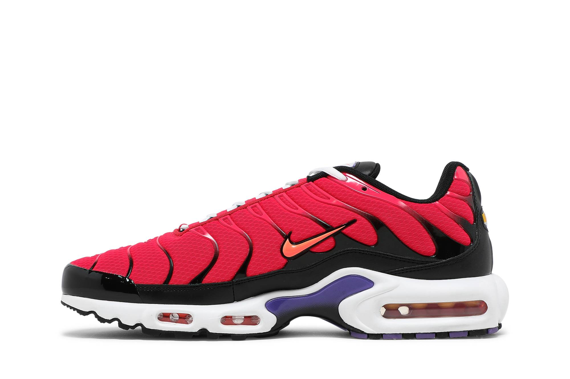 Lookbook Nike Air Max Plus Bright Crimson 低筒 跑步鞋 男款 紅黑紫
