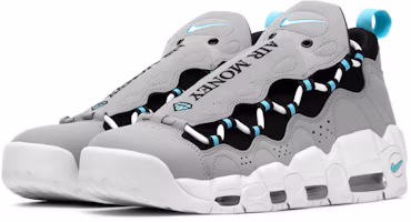 Lookbook Nike Air More Money Wolf Grey Island Green 鑽石 中筒 復古籃球鞋 男款 白色