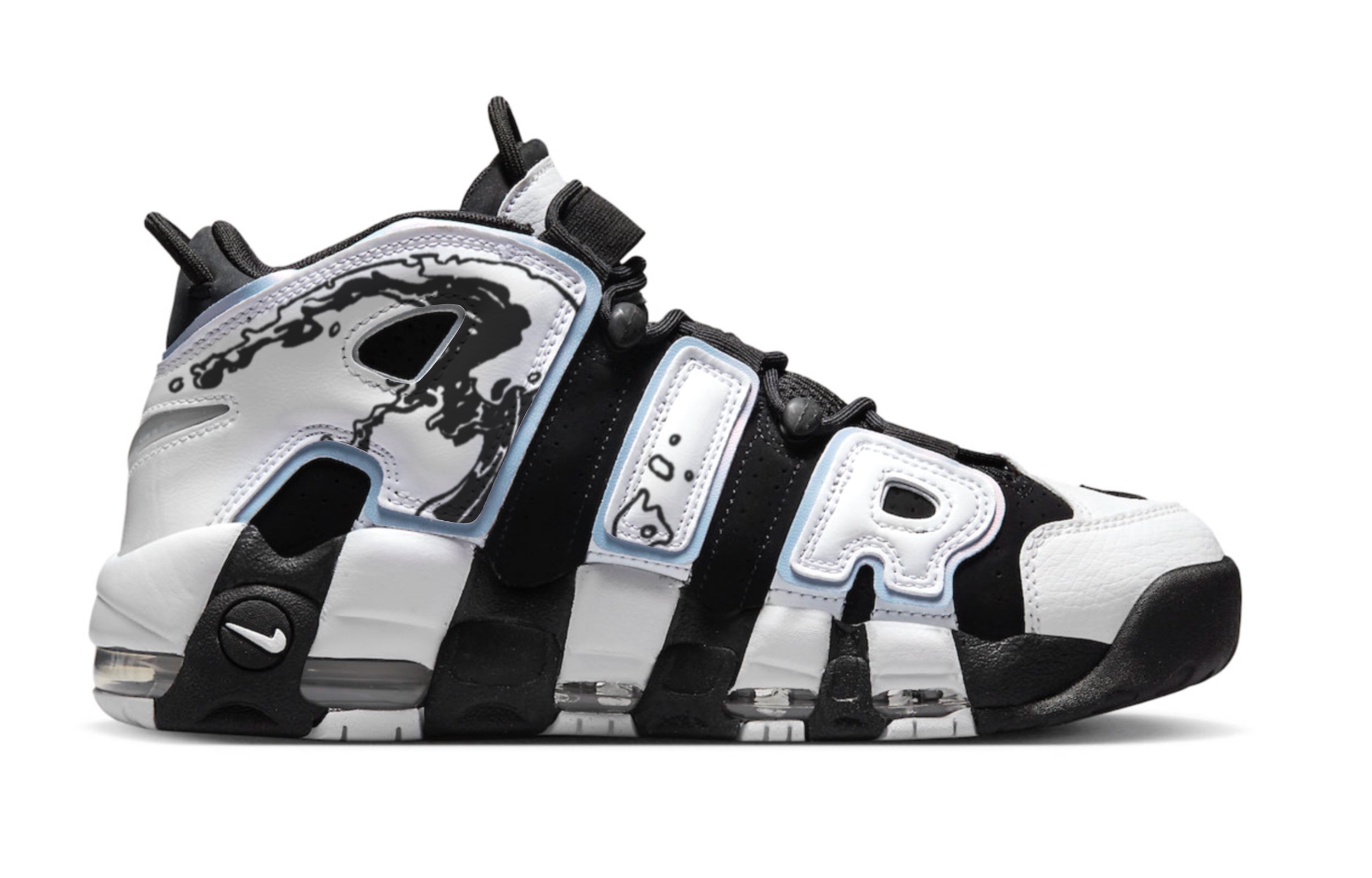 Nike Air More Uptempo Custom 'Pirate Panda' 圖 2