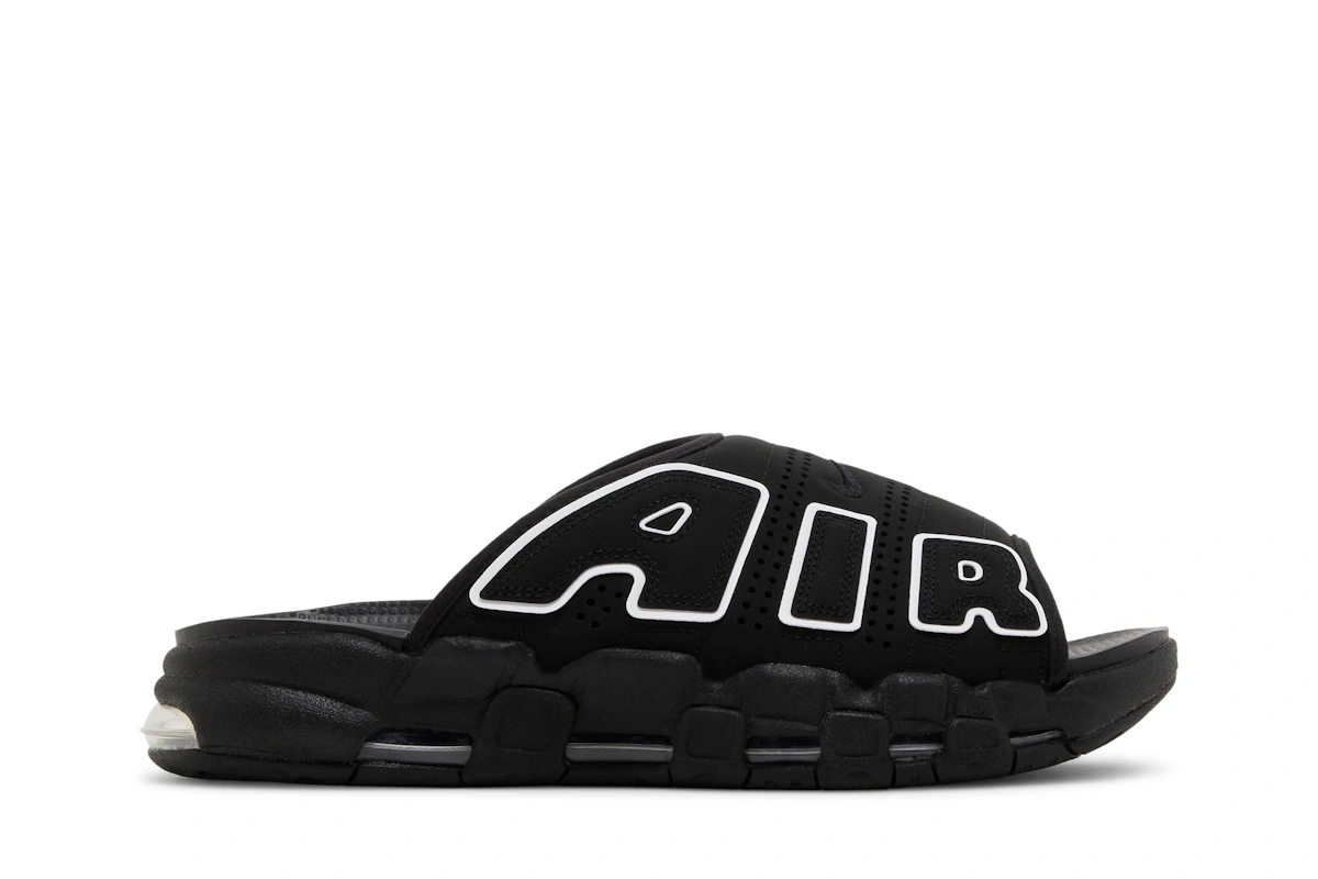 Nike Air More Uptempo Slide 'Black - Grey Sole'