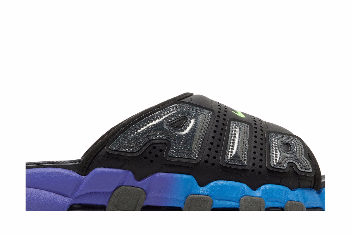 Nike Air More Uptempo Slide 'Black Blue Purple Gradient'
