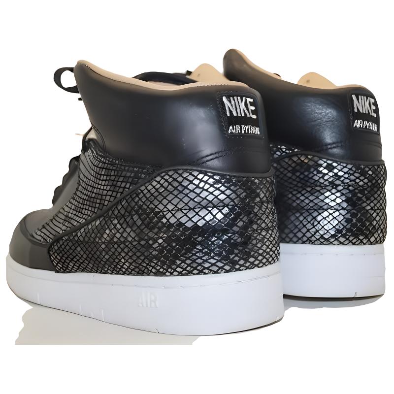 Lookbook Nike Air 蟒蛇 防滑耐磨 高筒 復古籃球鞋 男款 黑銀色