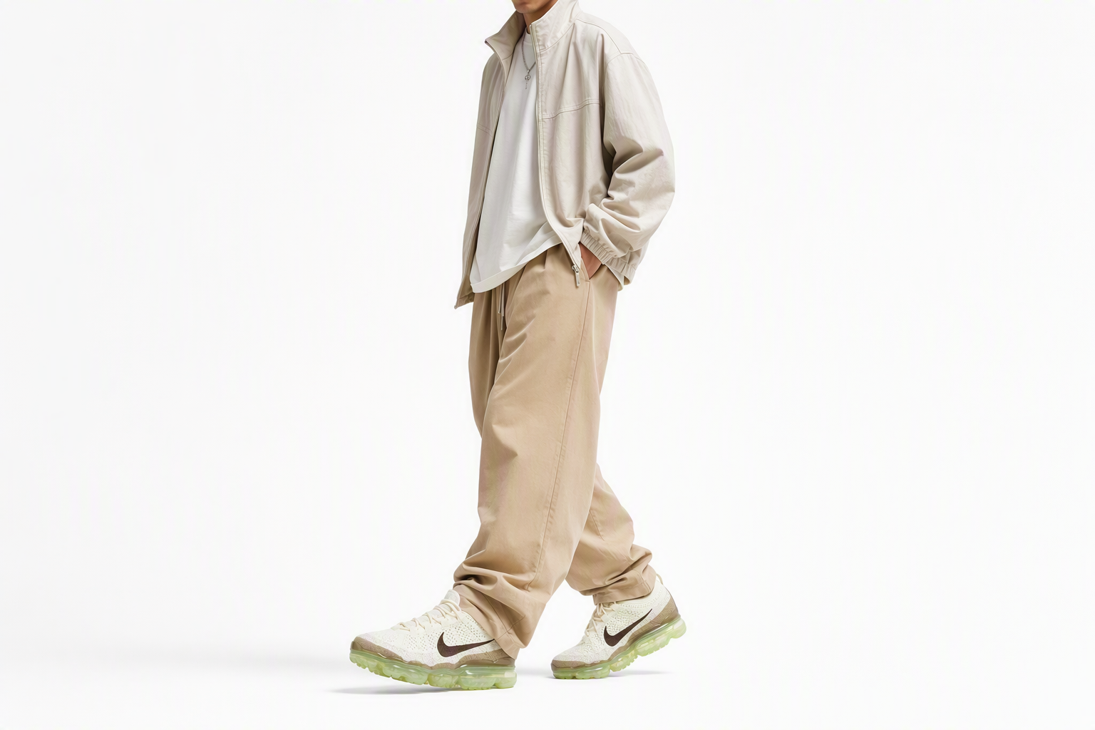 Order Nike VaporMax 2023 Flyknit 防滑耐磨 低帮 跑步鞋 男款 米棕色