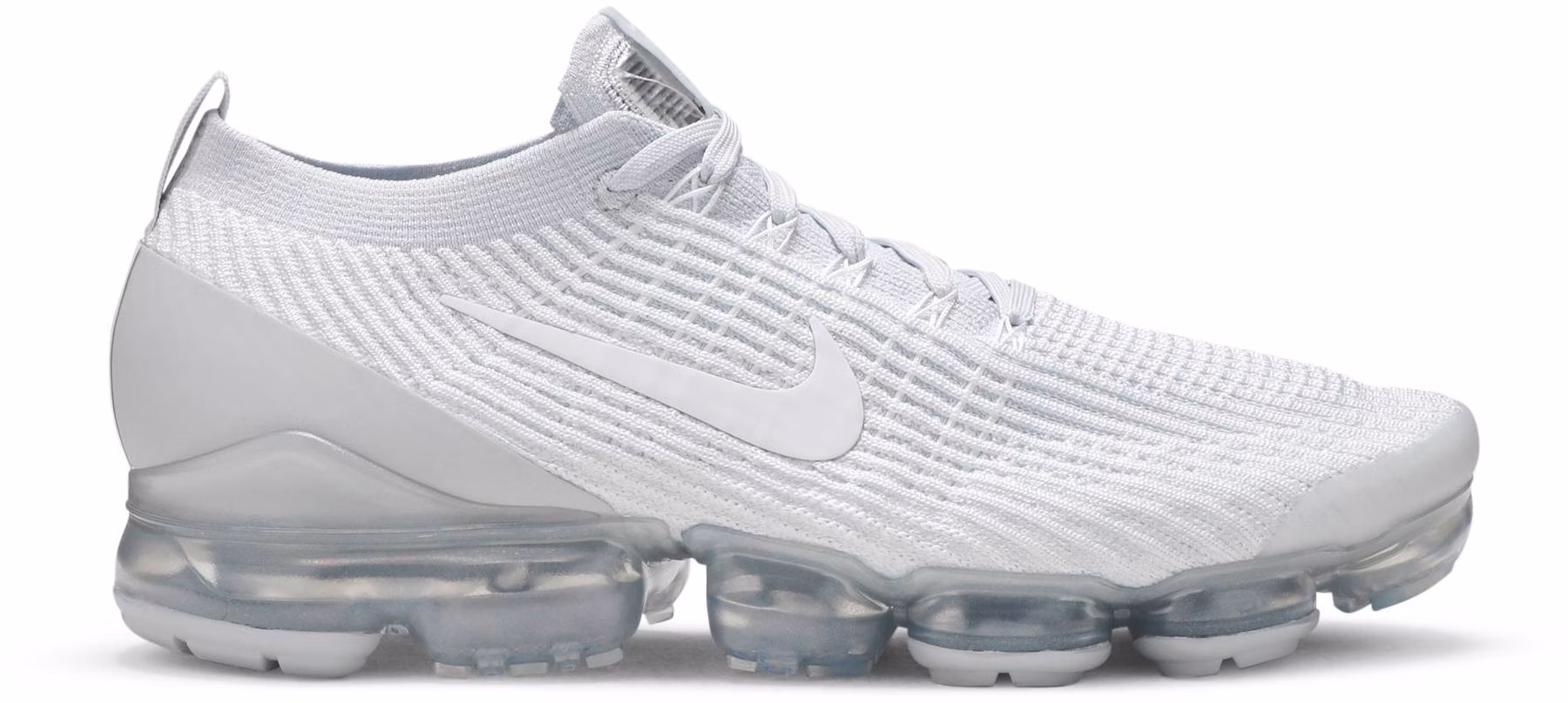 All white 2025 vapormax flyknit 3