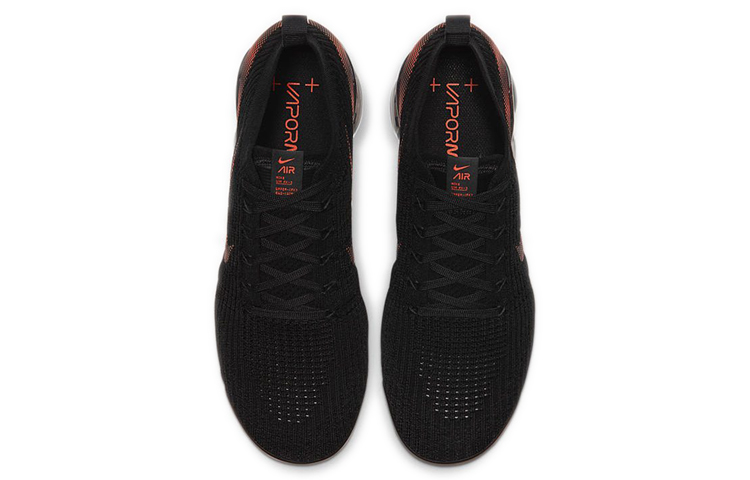 Shop Nike VaporMax Flyknit 3.0 低筒 跑步鞋 男款 黑橙