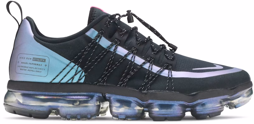 Black & purple air top vapormax run utility sneakers