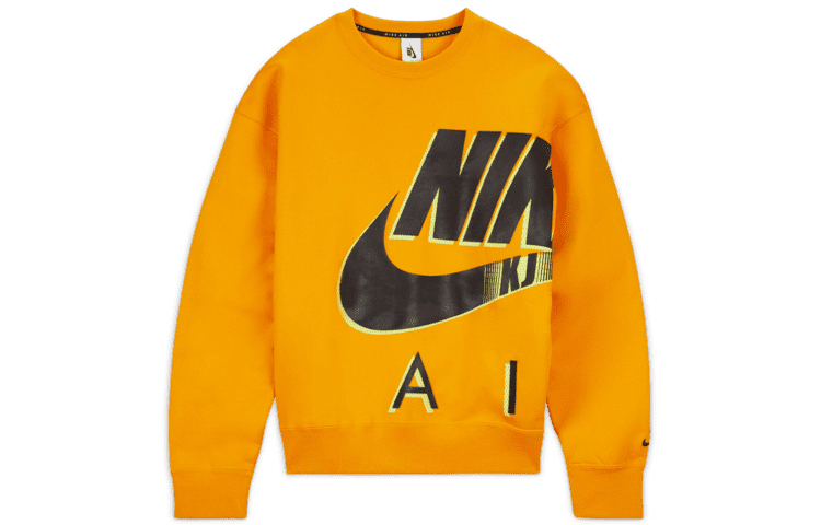 Nike Air x Kim Jones Logo Print Fleece Crewneck Sweatshirt Asia Orange Unisex DD0693-804