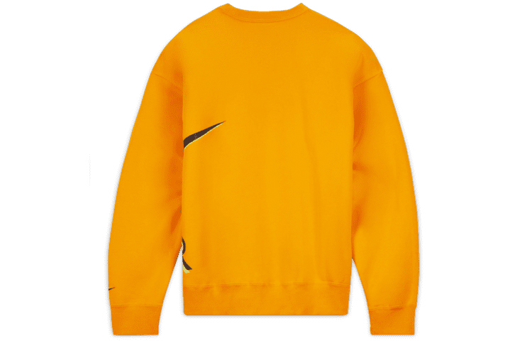 Lookbook 耐克Air x Kim Jones印花标志抓绒圆领衫 亚洲橙 男女款 DD0693-804