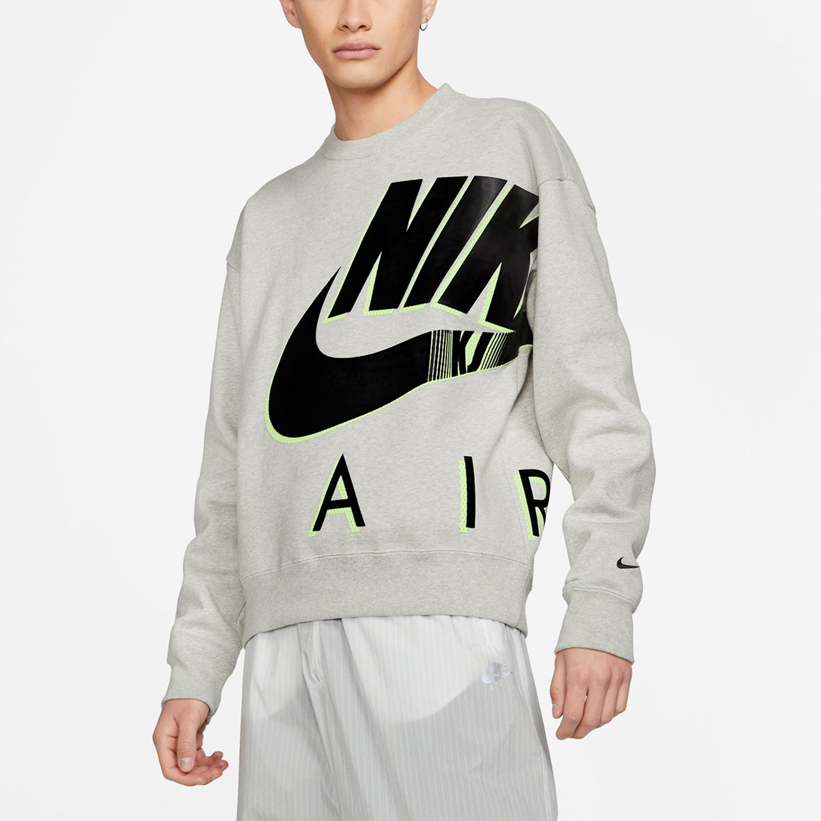 Nike Air Kim Jones Vintage Logo Fleece Sweatshirt Unisex Grey Asia Edition DD0693-050 圖 5