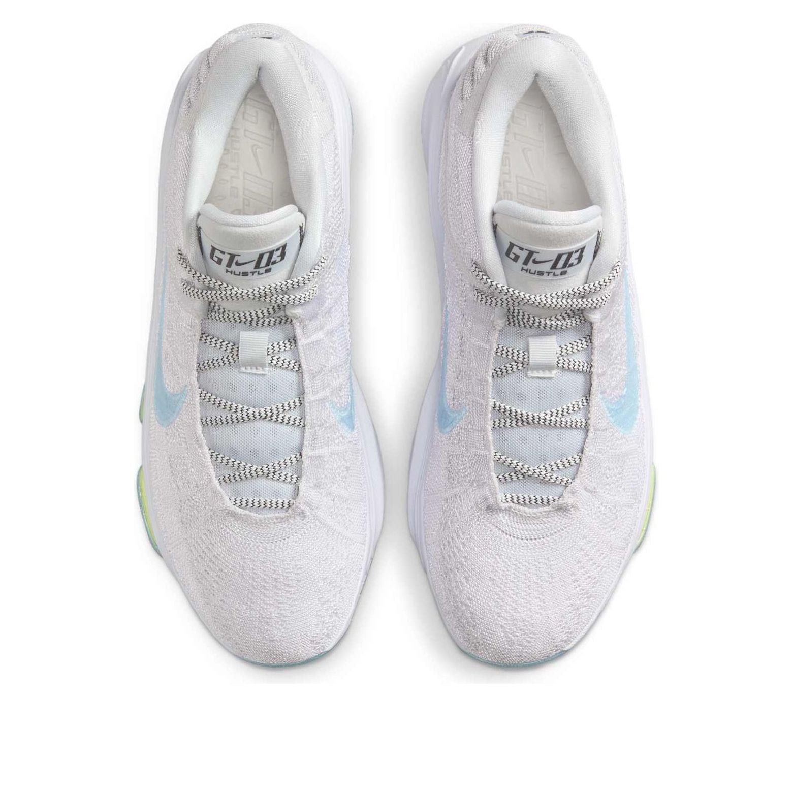 Shop 耐克Air Zoom GT Hustle 3純白金與冰川藍運動鞋 FV5953-004/FV5952-004