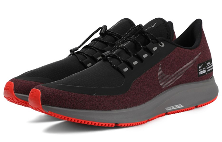 Shop 耐克Air Zoom Pegasus 35 Shield黑红配色跑鞋 AA1643-004