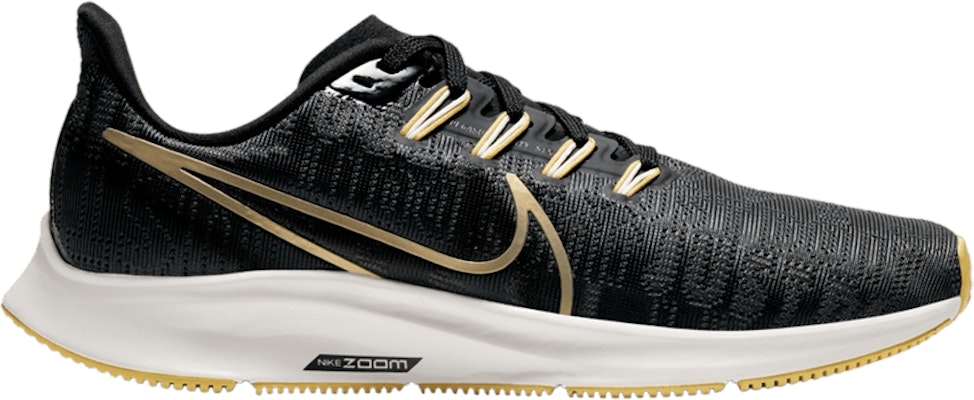 Women Nike Air Zoom Pegasus 36 Premium Black Metallic Gold