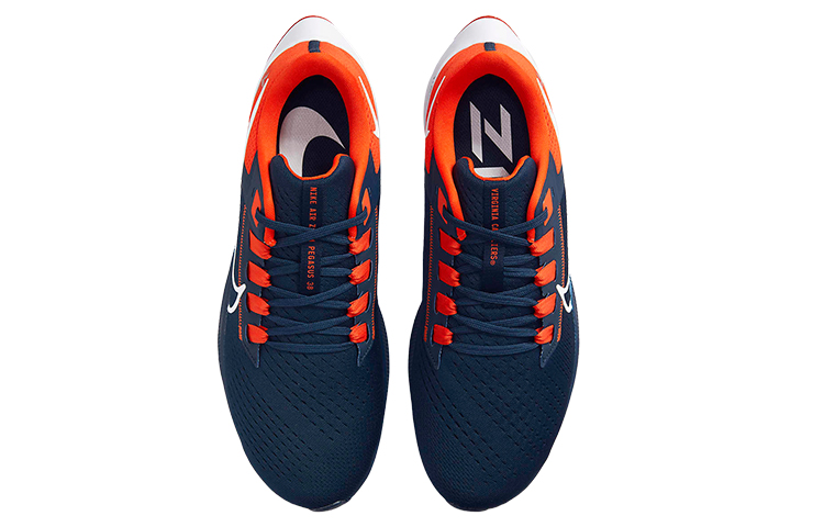 Shop 耐吉大學 Air Zoom Pegasus 38 “弗吉尼亞” 防滑耐磨低幫運動跑步鞋（紅灰色）