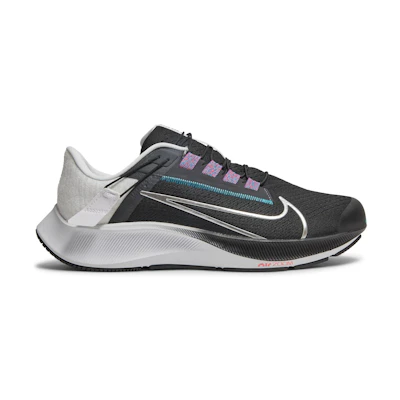 Nike Air Zoom Pegasus 38 FlyEase Extra Wide 'Black Metallic Silver'