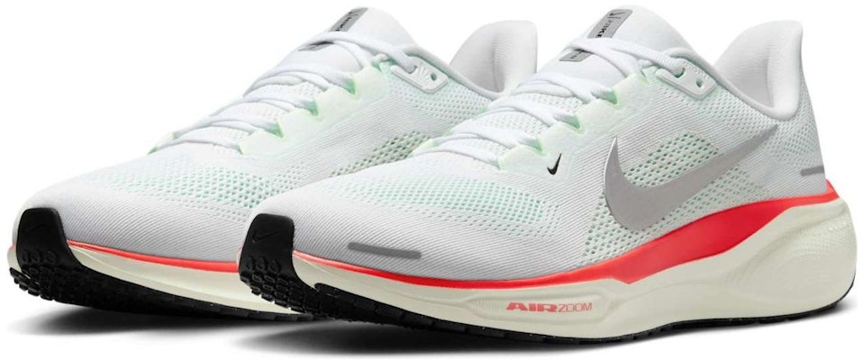Nike Air Zoom Pegasus 41 'White Silver Barely Green Bright Crimson' FD2722-115 Lookbook Nike Air Zoom Pegasus 41 'White Silver Barely Green Bright Crimson' FD2722-115