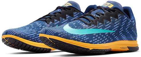 Lookbook Nike Zoom Streak LT 4 時尚氣墊編織 低幫 跑步鞋 男女同款 藍黃