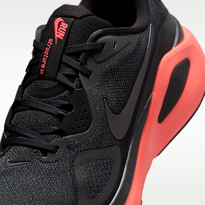 Sizing Nike Air Zoom Structure 26 Zwart/Bright Crimson/Donkergrijs/Metallic Grijs HJ1102-006