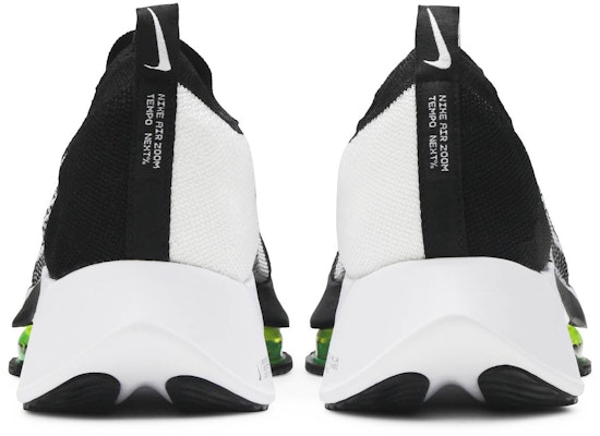Nike Air Zoom Tempo NEXT% Flyknit 'Black White Volt' CI9923-001 Details for Nike Air Zoom Tempo NEXT% Flyknit 'Black White Volt' CI9923-001