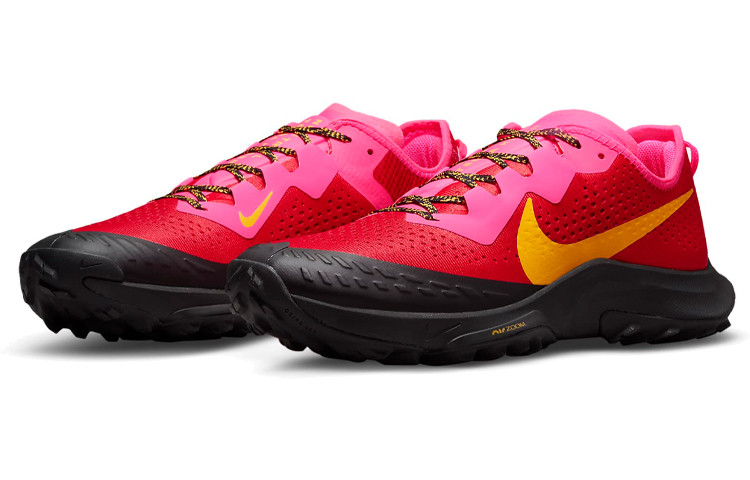 Lookbook 耐吉 Air Zoom Terra Kiger 7 透氣減震防滑 低幫跑步鞋 紅黃粉