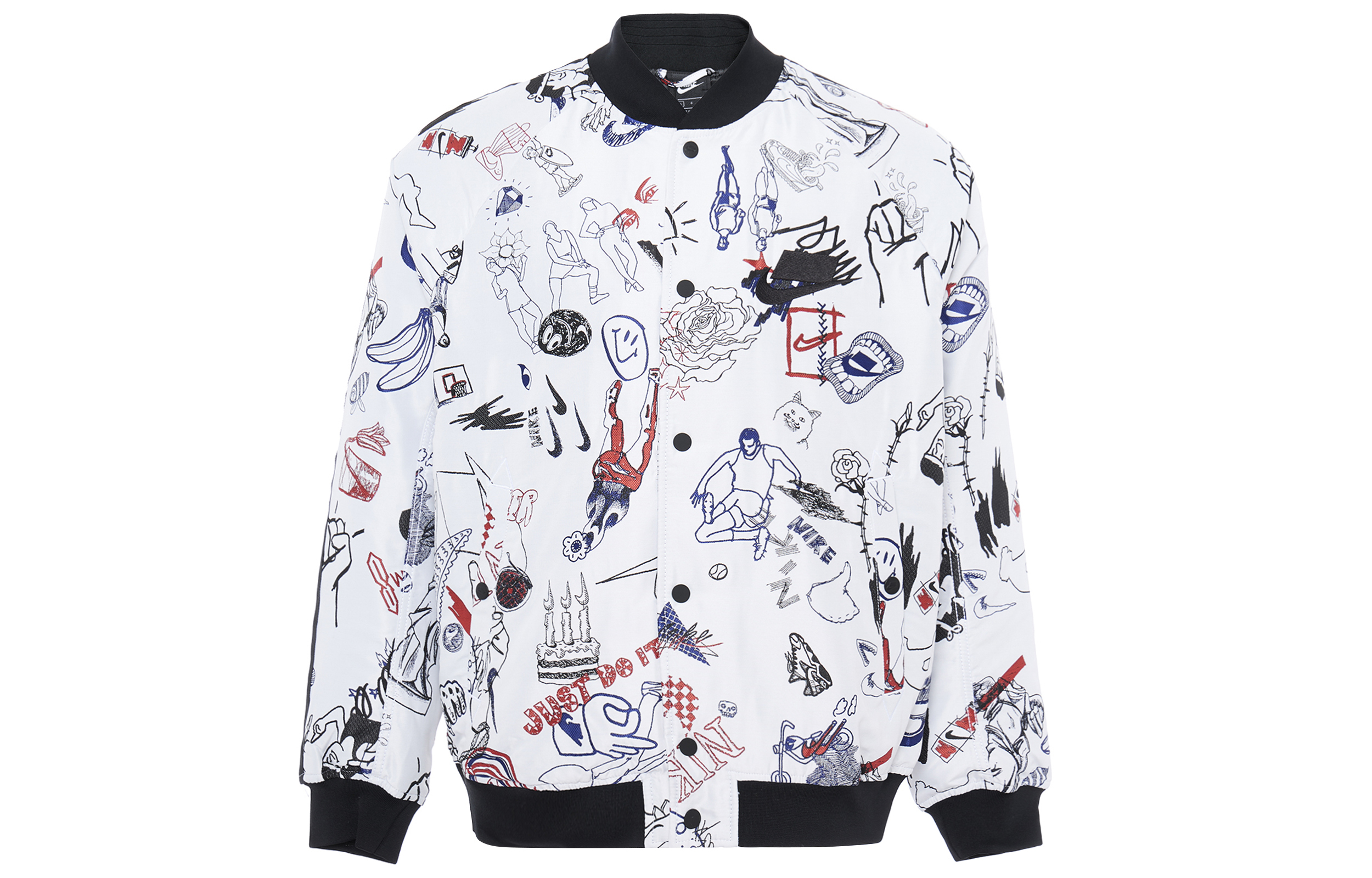 Nike All-Over Print Casual Long-Sleeve Jacket Unisex White CJ5043-100
