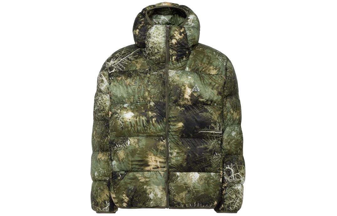 Nike All-Over Print Zip-Up Hoodie Jacket Unisex Green FB8121-386