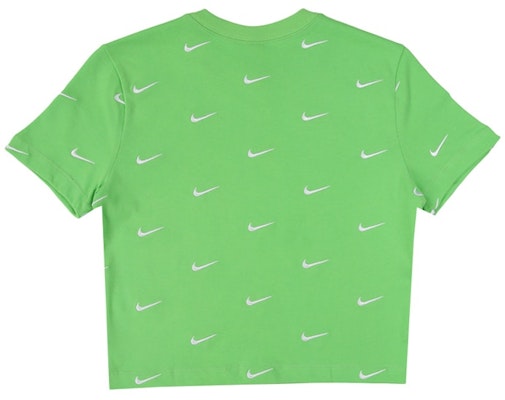 Nike All Over Swoosh Logo Cropped T-Shirt Green Nebula Order Nike All Over Swoosh Logo Cropped T-Shirt Green Nebula