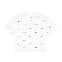 Nike All Over Swoosh Logo Cropped T-Shirt White Nike All Over Swoosh Logo Cropped T-Shirt White