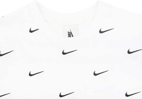 Nike All Over Swoosh Logo Cropped T-Shirt White Lookbook Nike All Over Swoosh Logo Cropped T-Shirt White