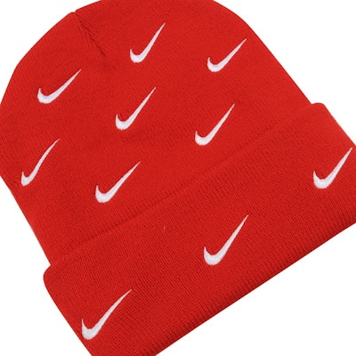 Nike All Over Swoosh Logo Cuffed Beanie Red Lookbook Nike All Over Swoosh Logo Cuffed Beanie Red