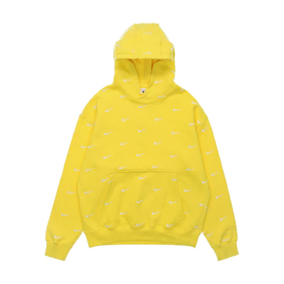 Nike All Over Swoosh Logo Hoodie Yellow
