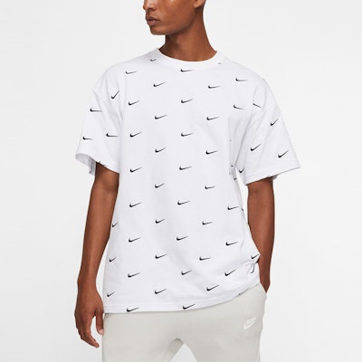 Nike All Over Swoosh Logo T-Shirt White Shop Nike All Over Swoosh Logo T-Shirt White