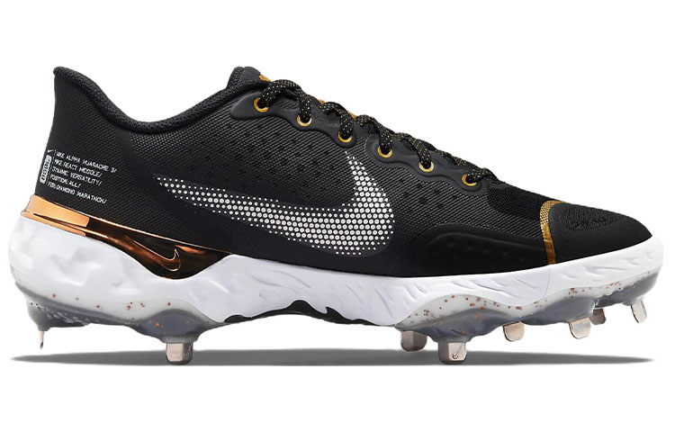Order Nike Alpha Huarache Elite 3 Low ''Zwart Metallic Goud'' CK0746-012