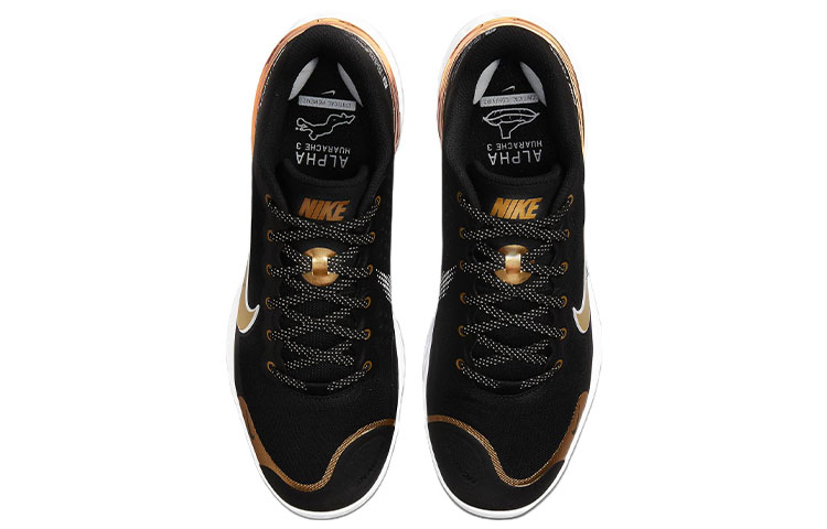Shop Nike Alpha Huarache Elite 3 Low ''Zwart Metallic Goud'' CK0746-012