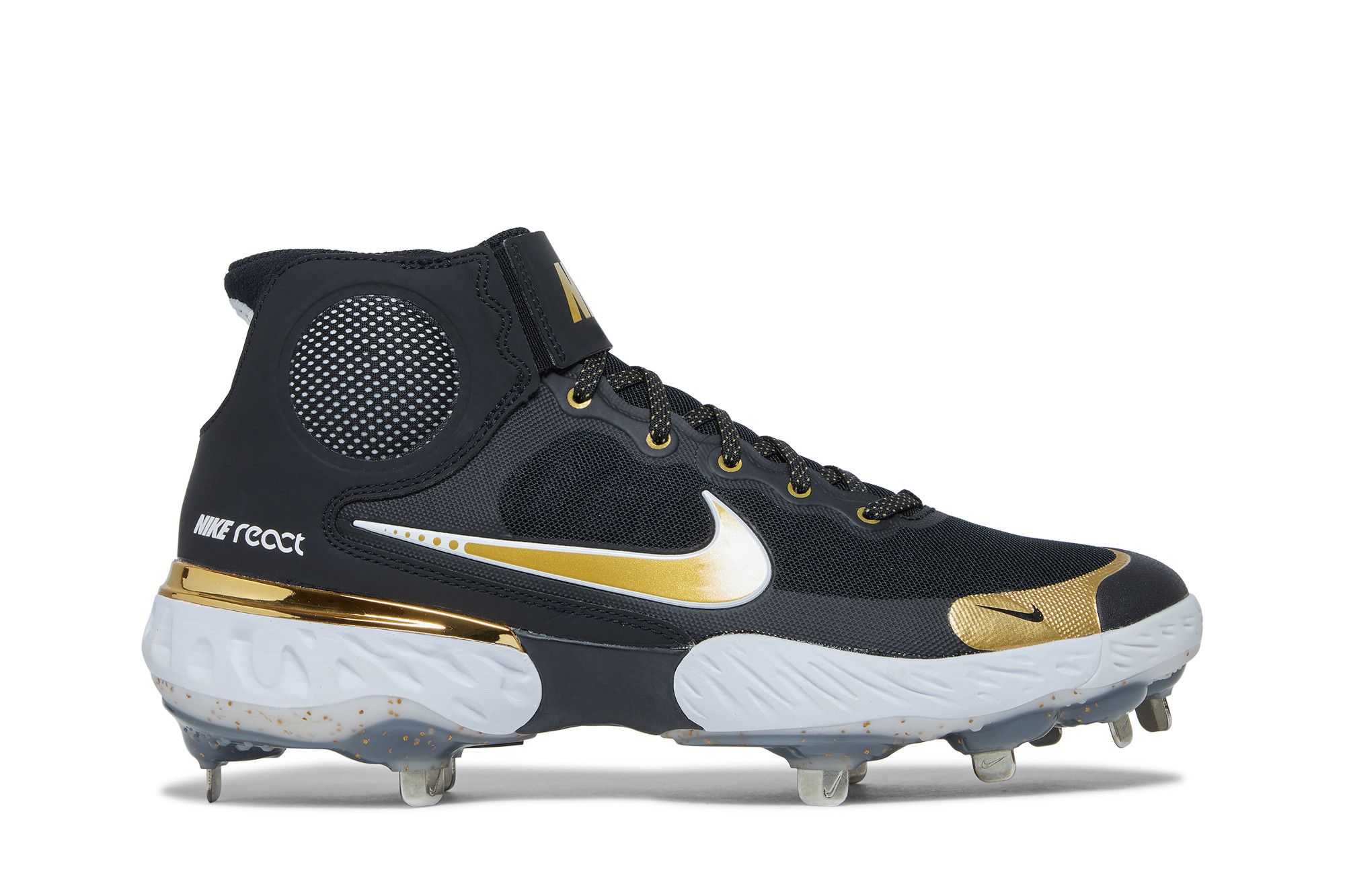 Nike Alpha Huarache Elite 3 Mid 'Black Metallic Gold' CK0745-012