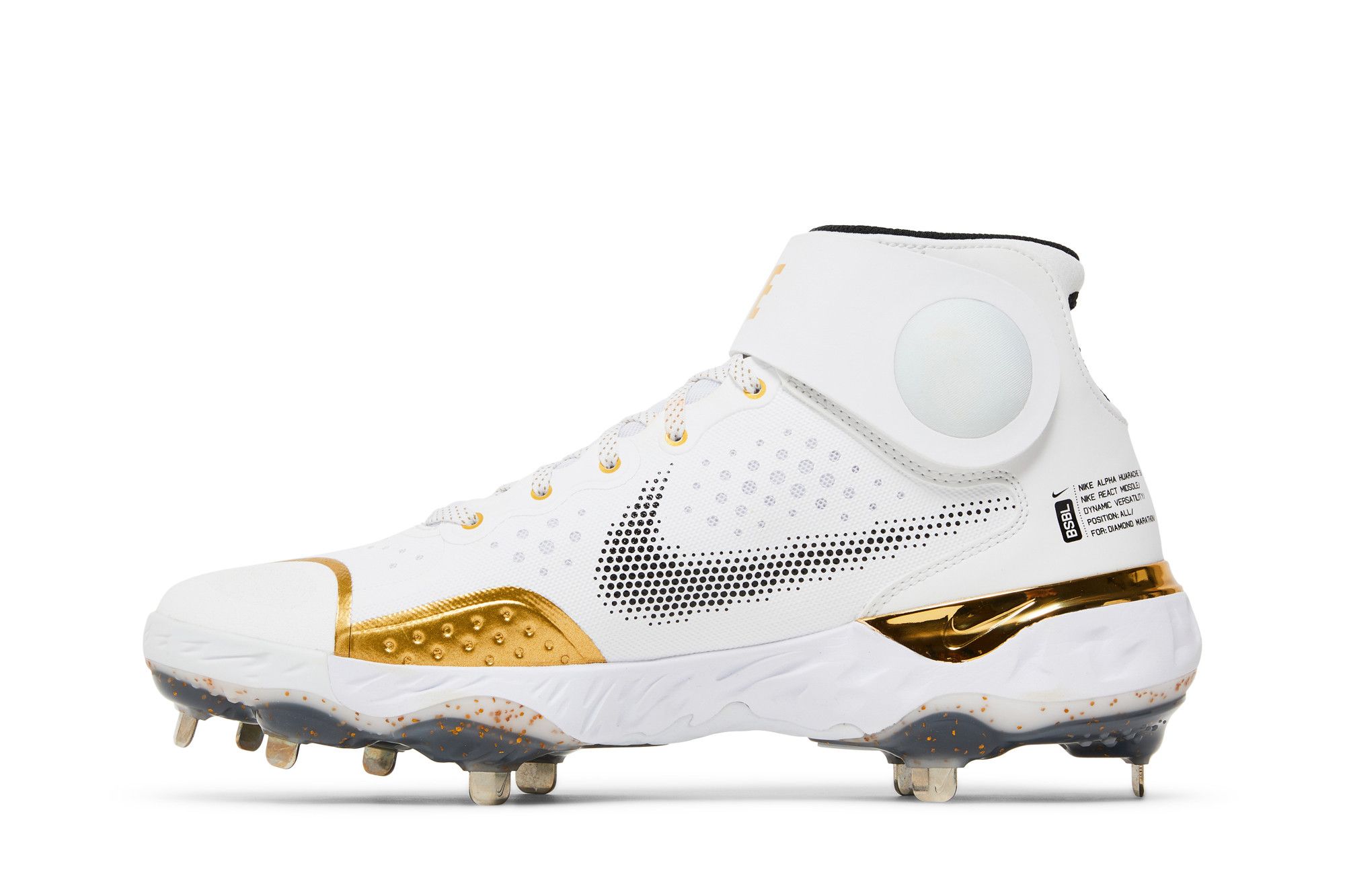 Lookbook Nike Alpha Huarache Elite 3 Mid ''Blanc Or Métallique'' CV3550-106
