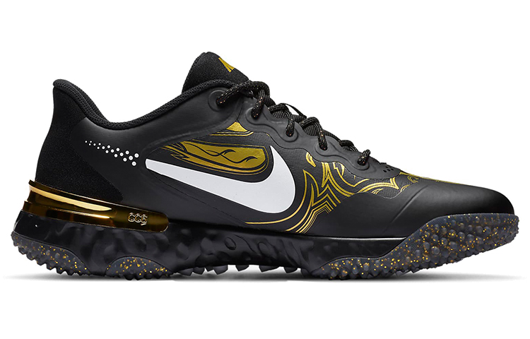 Nike Alpha Huarache Elite 3 Turf PRM 'Black Metallic Vivid Gold' 圖 2
