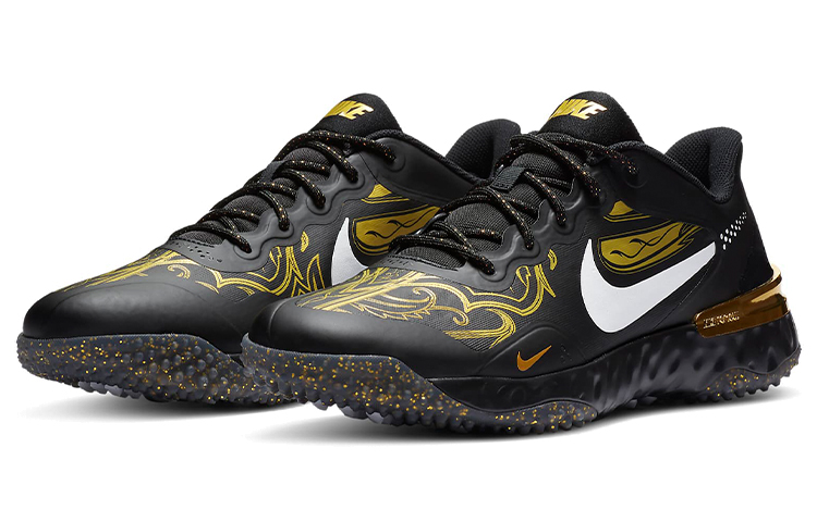 Lookbook Nike Alpha Huarache Elite 3 Turf Premium ''Zwart Metallic Levendig Goud'' CV3561-001